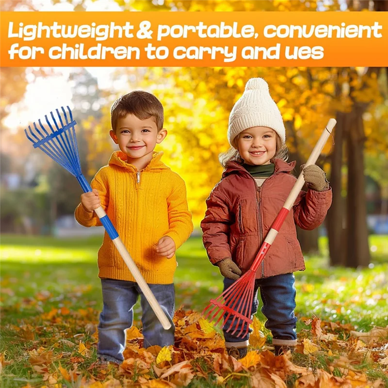 مشط أطفال بمقبض من الخشب الصلب ومشط لطيف للأطفال، أداة حديقة للأطفال فوق 3 سنوات-BAAX