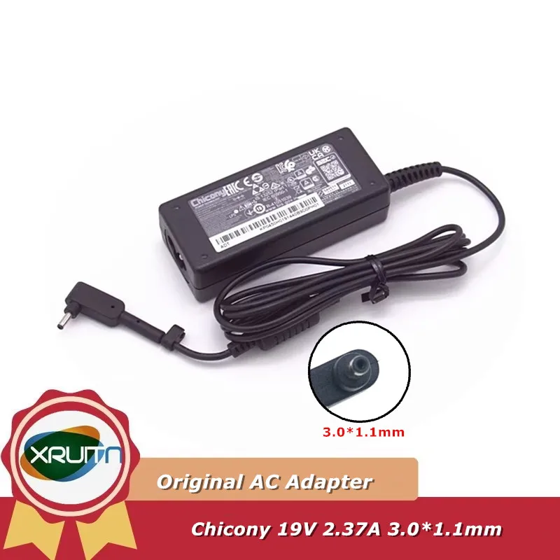 Genuine Chicony A18-045N2A 19V 2.37A 45.1W 3.0x1.0mm A045R072P AC Adapter For ACER Laptop Power Supply Charger
