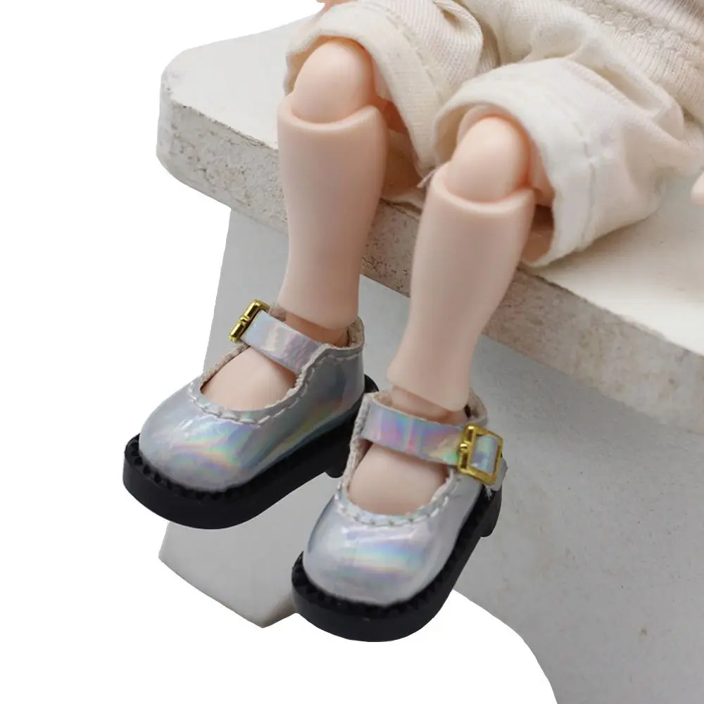 1 par de couro pu ob11 boneca sandálias dedo do pé redondo 2.7*1.3cm 12 boneca bjd sapatos pu mini fofo ob11 sapatos de princesa ob11 boneca
