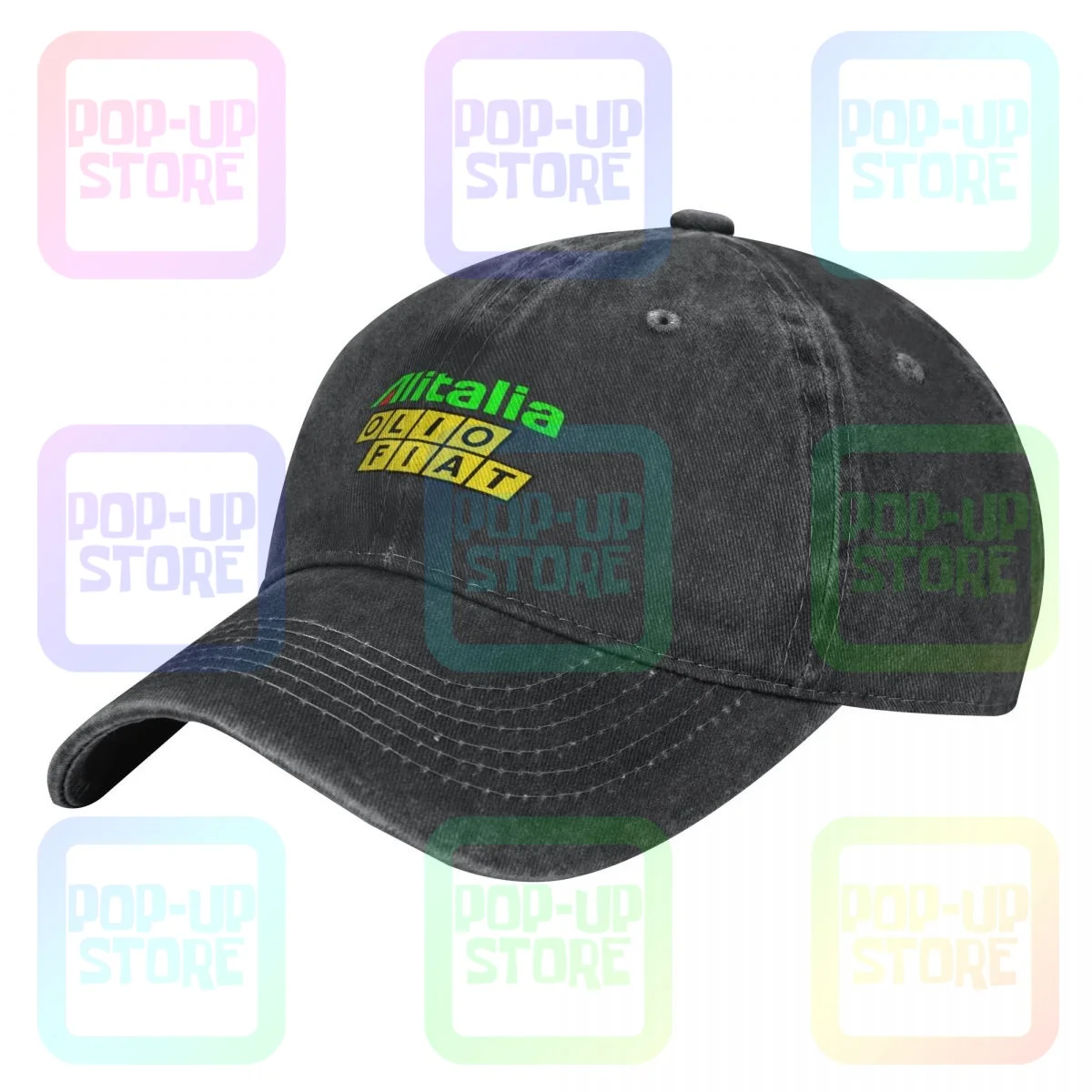 Alitalia Olio Fiat Rally Racing 131 Abarth Wrc Ritmo Washed Denim Baseball Cap Trucker Hats Cute Hot Deals