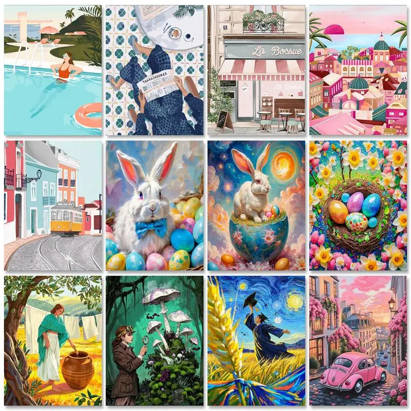 

RUOPOTY Diy Paint By Number For Adults Landscape Modern Wall Art Picture By Numbers Handicrafts Diy Gift For Home Decors