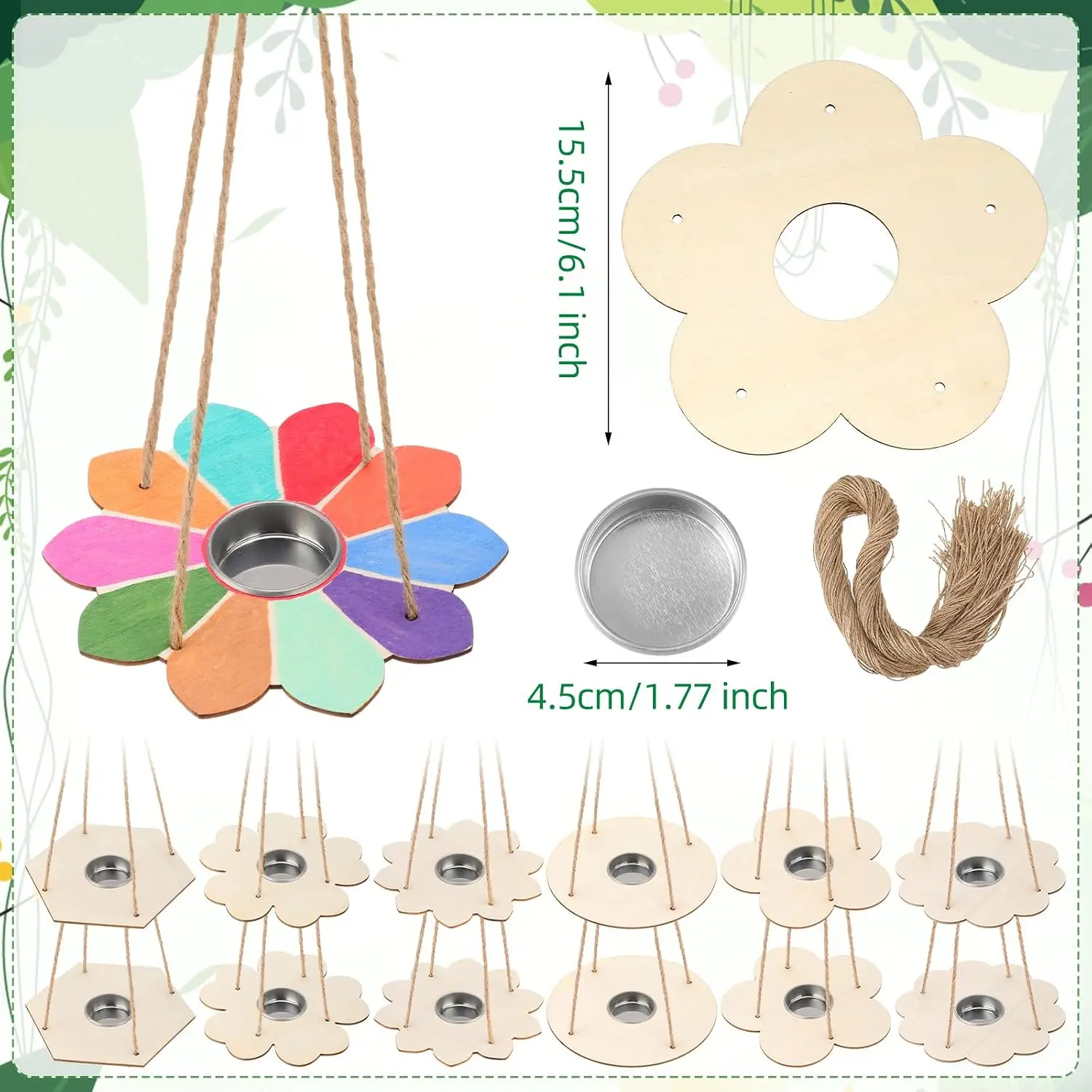 120 Pcs Bird Feeder Craft Kits for Kids Ages 3-8 Make Your Own Bird Feeders Kids Arts and Crafts DIY Wooden Art Painting Flock Feeders for Outside DIY Vbs Crafts