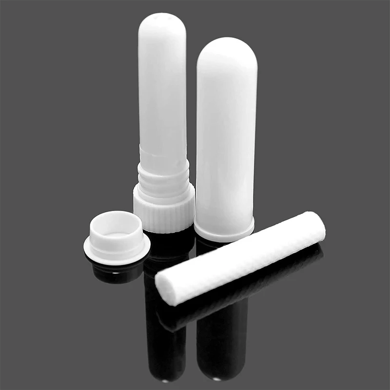 

100Pcs Essential Oil Blank Nasal Inhaler Tubes Refillable Empty Plastic White Nasal Inhalers For DIY Aromatherapy Travel Vials