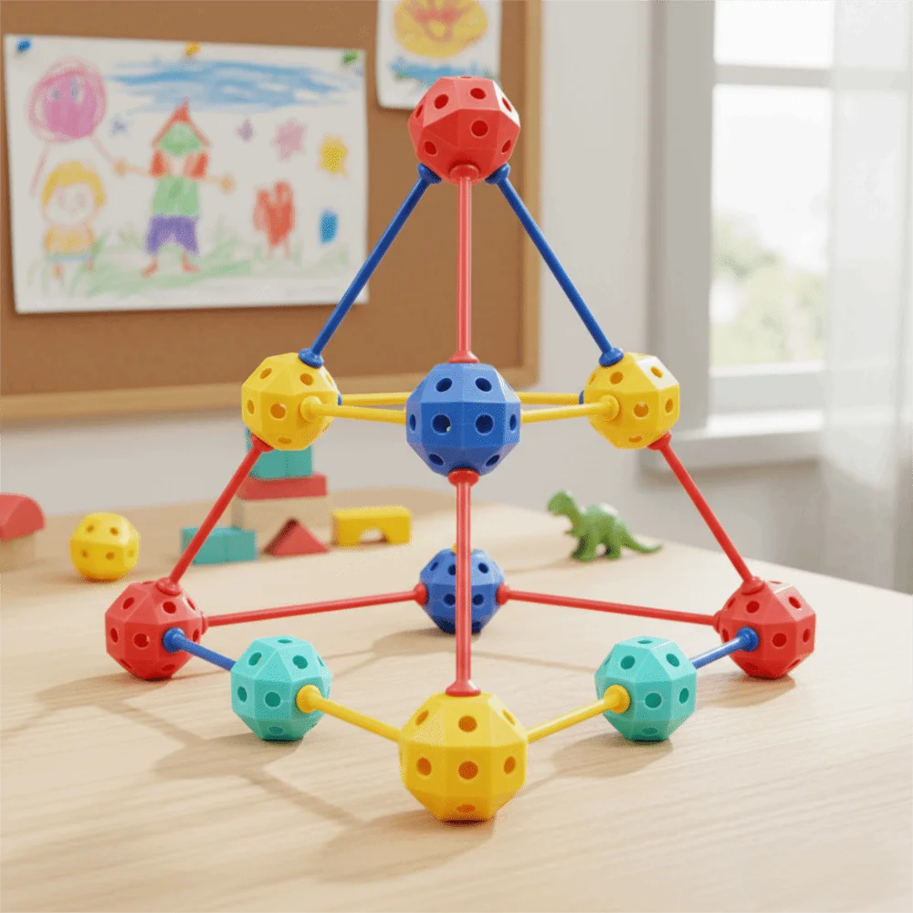 45/150/300Pcs 3D Geometric Building Blocks Kit Large Particles DIY Educational Toys Versatile Multi-Shape Kids Construction Toys