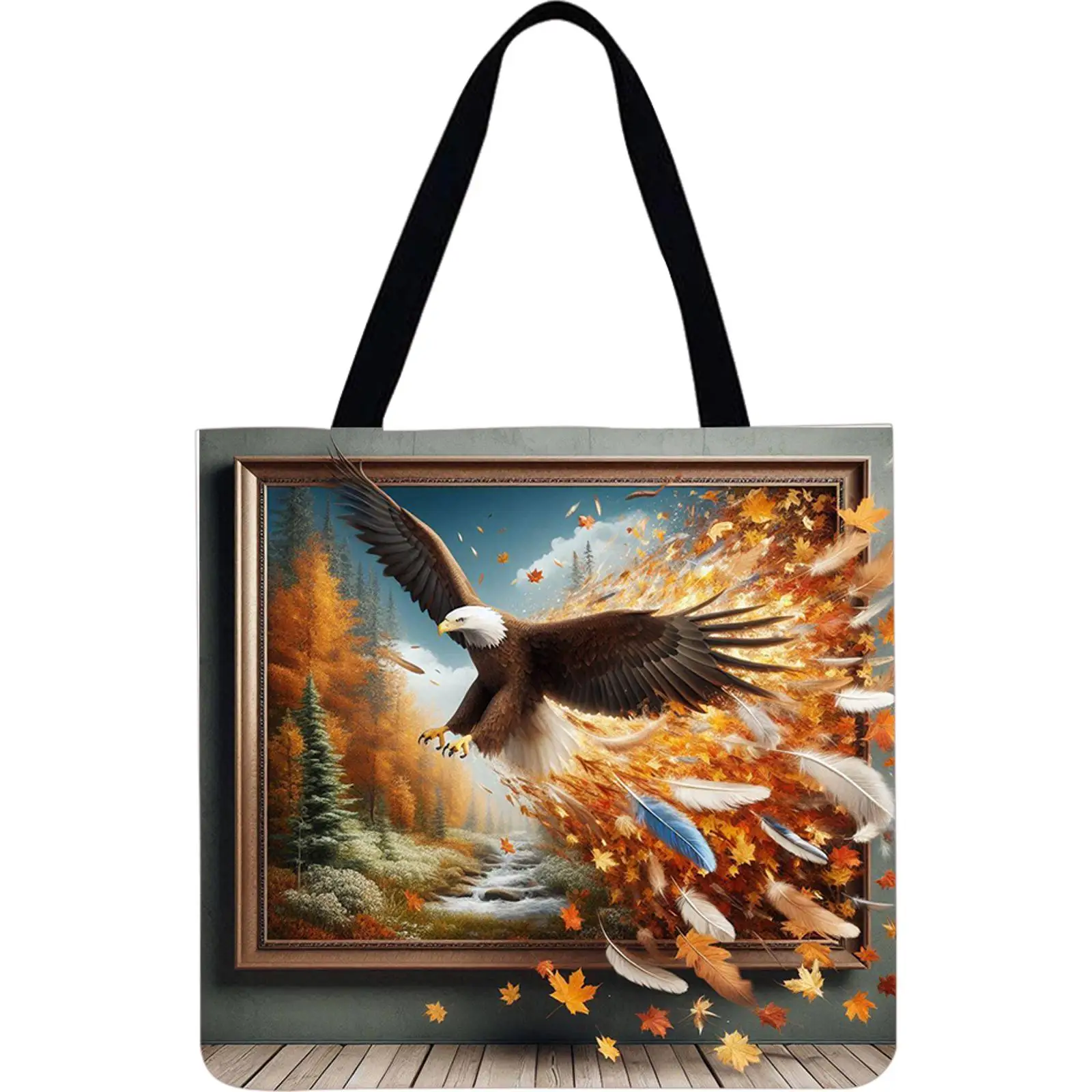 

4 шт., льняная большая сумка с птицами, большая вместительная женская сумка на плечо для покупок