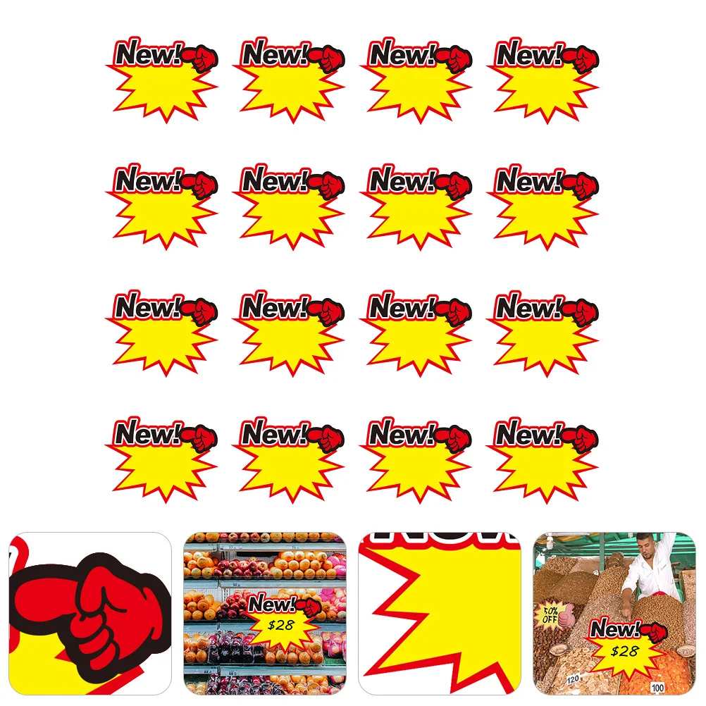 Étiquettes de prix des produits, 50 pièces, papier fiable, autocollants promotionnels accrocheurs pour les événements de vente, signes de prix promotionnels