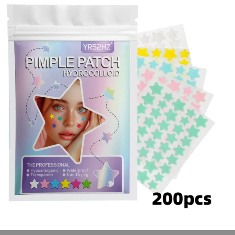 240 قطعة من رقع حب الشباب على شكل نجمة متعددة الألوان، رقع حب الشباب للوجه، رقع حب الشباب المخفية، ورقع البثور، رقيقة جدًا