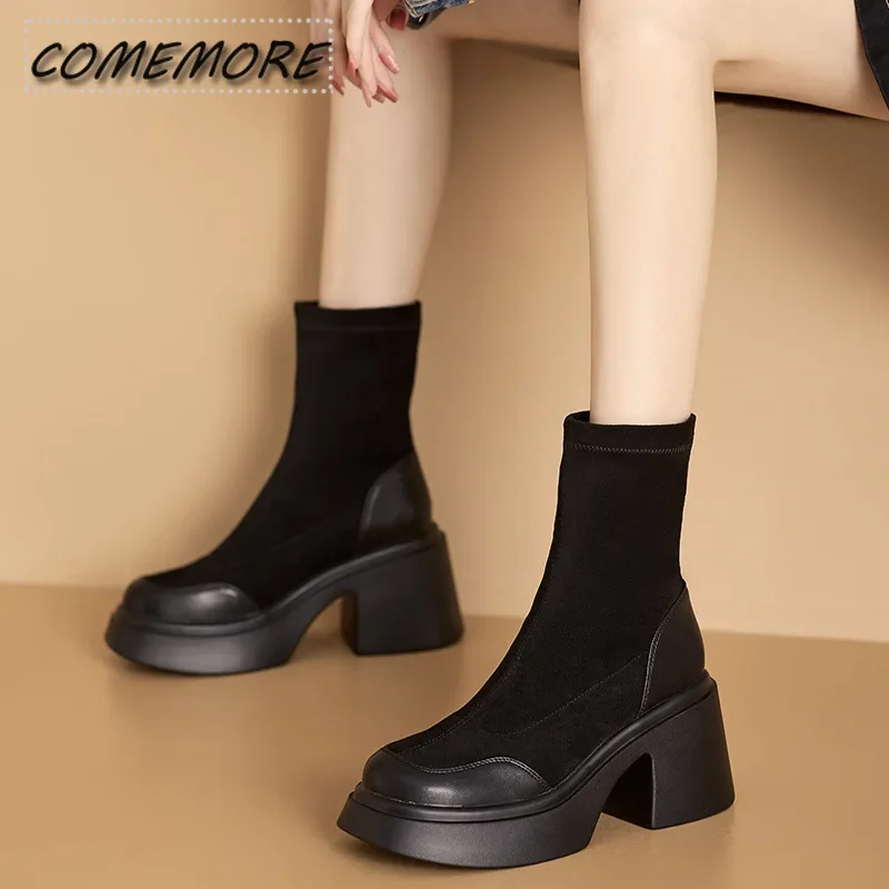 2023 New Women\'s Black Platform Shoes Over The Knee Boots Sexy Female Autumn Winter Lady Long Thigh High Boot Red Casual Comfort