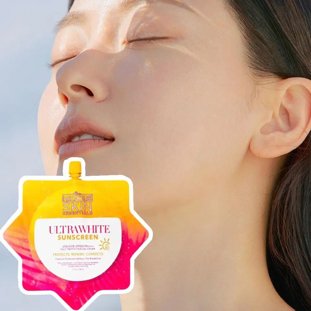 Ultra Whitening Sunscreen SPF50 Daily Protection Gel-Cream Moisturizing Nourishing Sunblock Refreshing Sunscreen Cream 1/3/5PCS