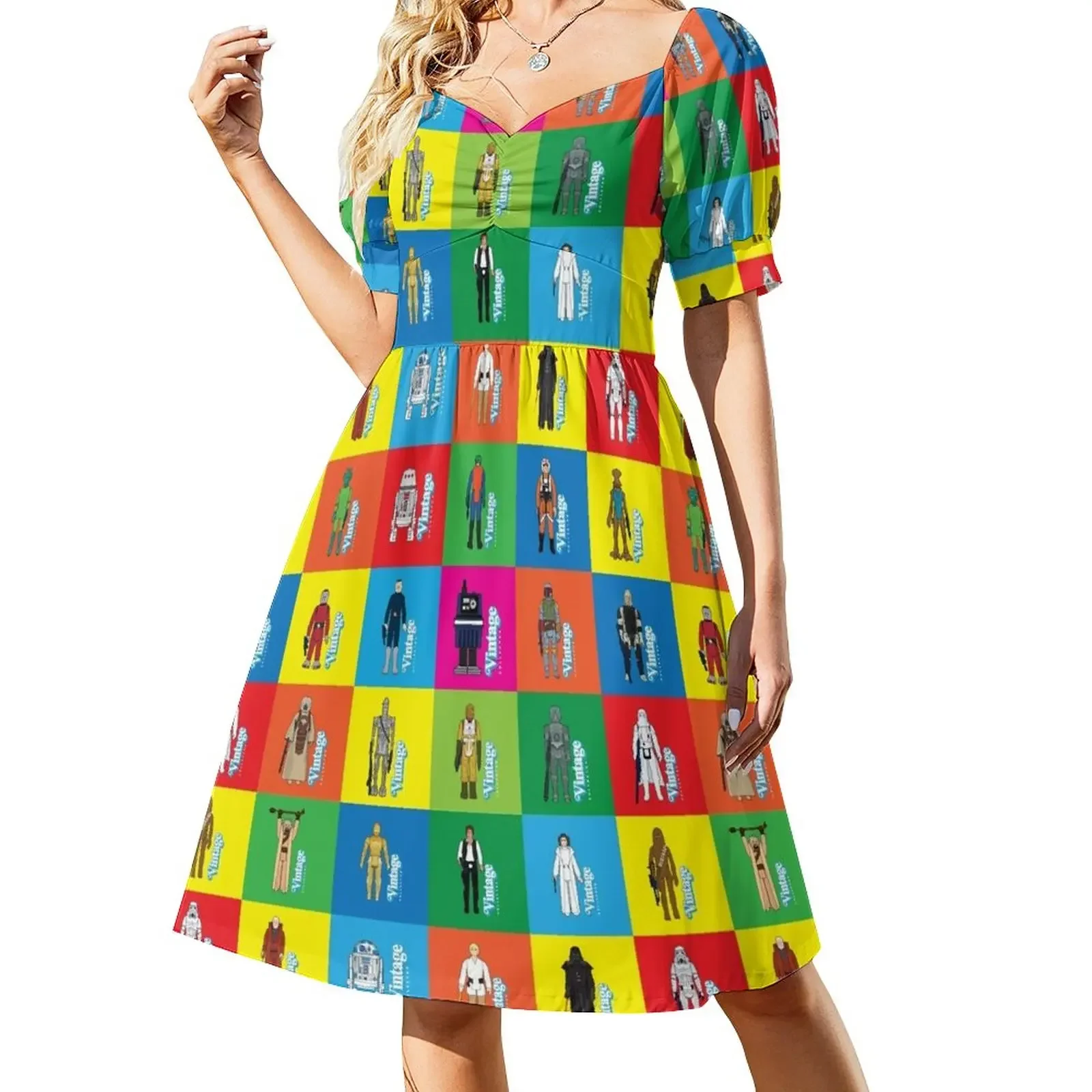 Vintage Collector First 21 Collage Short-Sleeved Dress women's summer clothing 2025 Dress woman