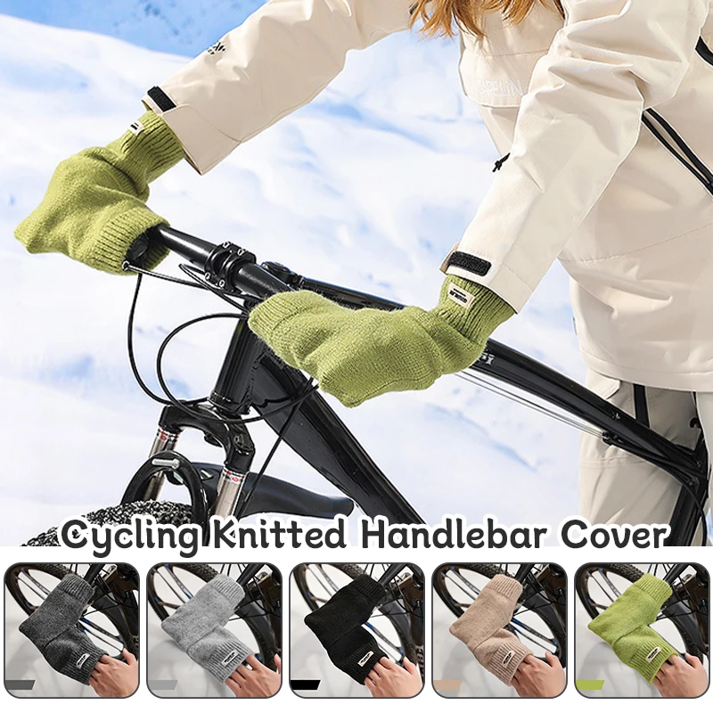 

1Pair Winter Bike Handlebar Glove Mittens Knit Thermal Warm Thick Windproof Cycling Glove Handle Grip Cover Bicycle Accessories