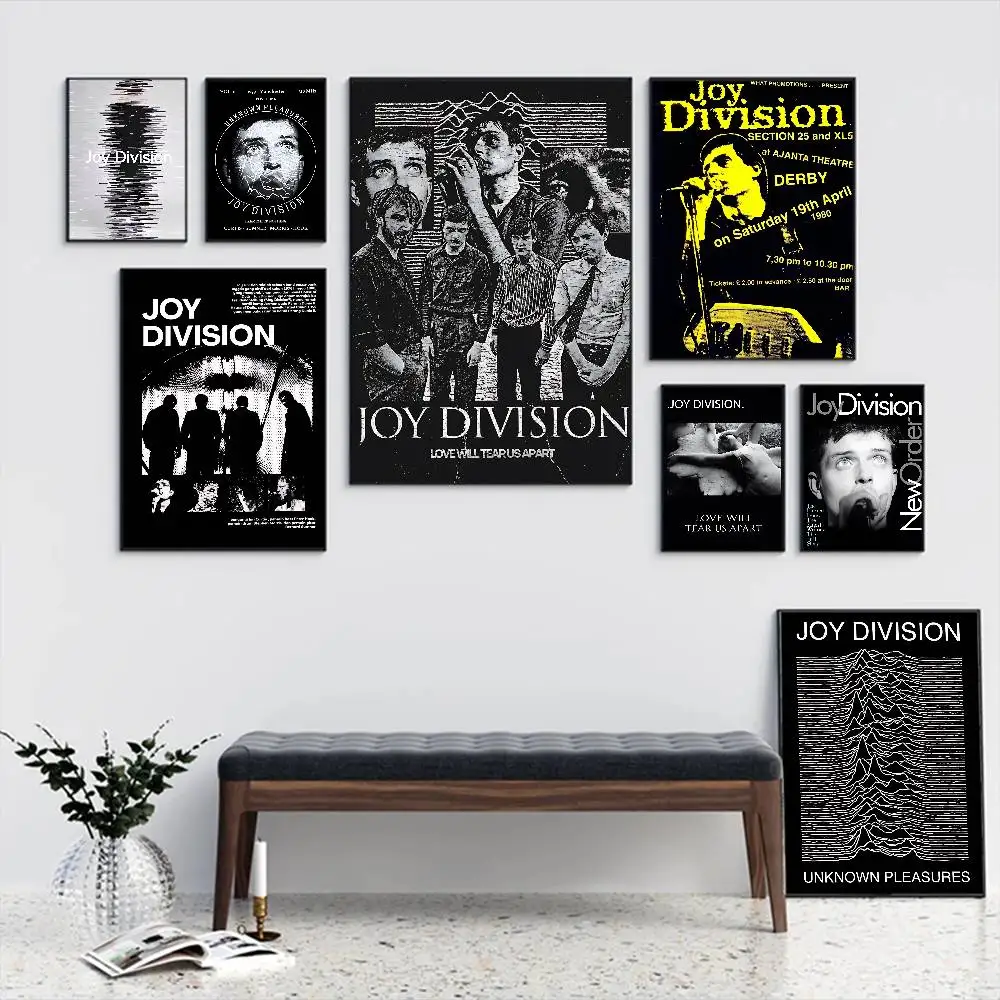 Punk Band J-Joy D-Division DIY Sticky Poster Whitepaper Prints Posters Artwork Vintage Decorative Painting