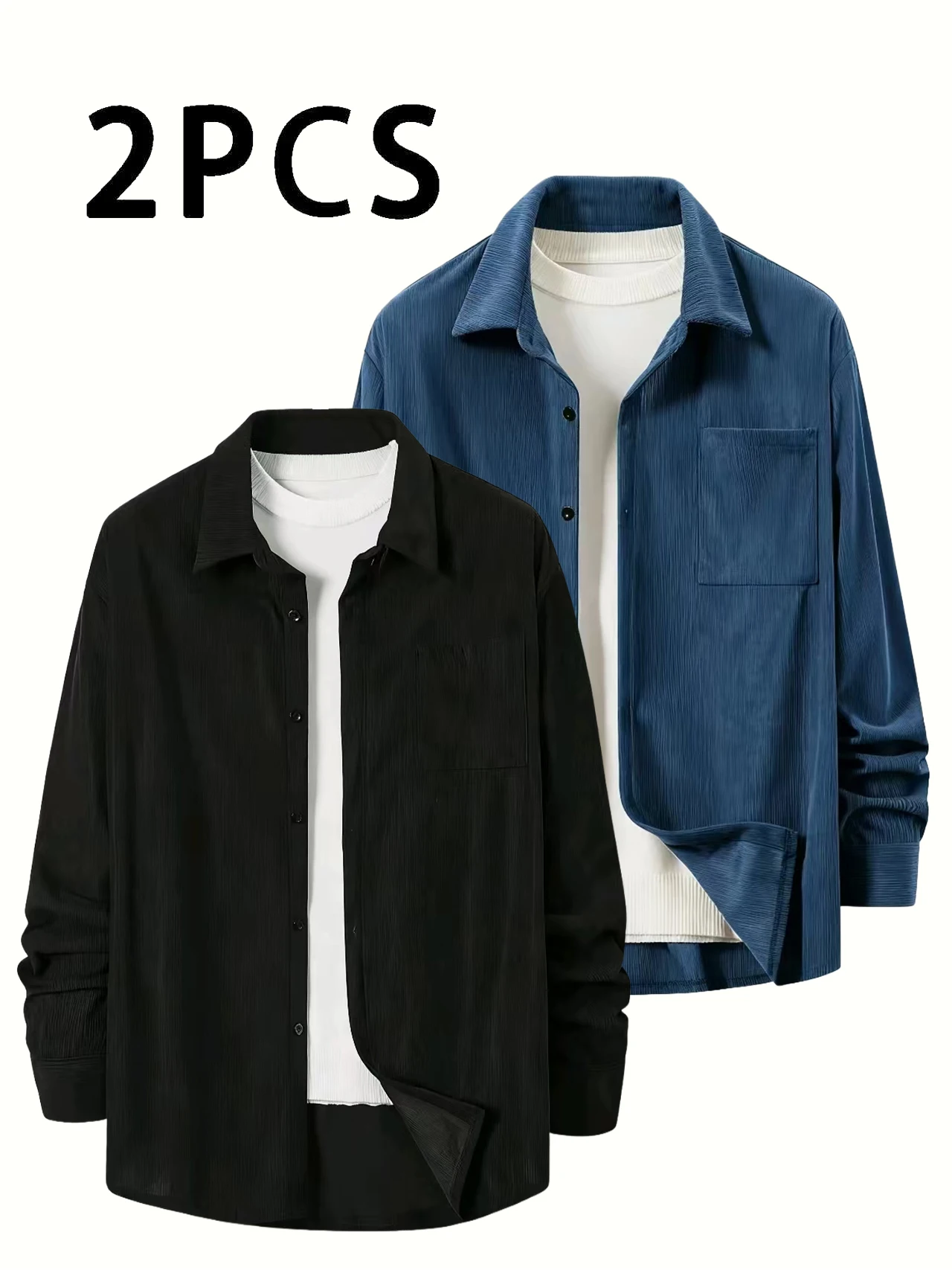 

Men's Corduroy Shirt Pure Color Casual Fashion Streetwear Travel Top for Shopping And Leisure