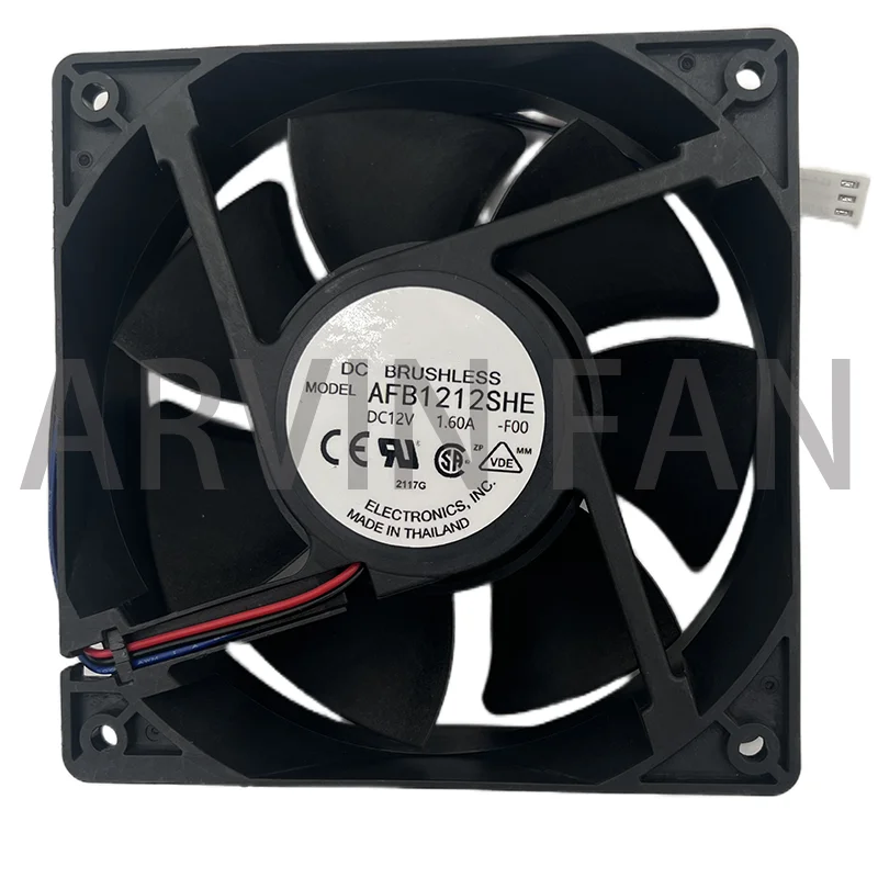 Brand New Original AFB1212SHE 12CM 12038 120x120x38mm 12V 1.6A 4-wire 4Pin PWM Double Ball Bearing High Volume Air Cooling Fan