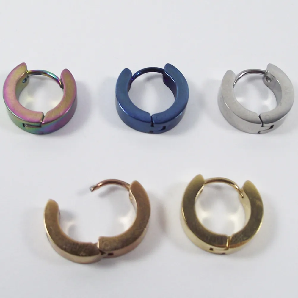 5Pairs Stainless Steel Round Ear Studs Earings Set Men Women Fashion Lightweight Non Toxic Safe Hypoallergenic Daily Wear Mix