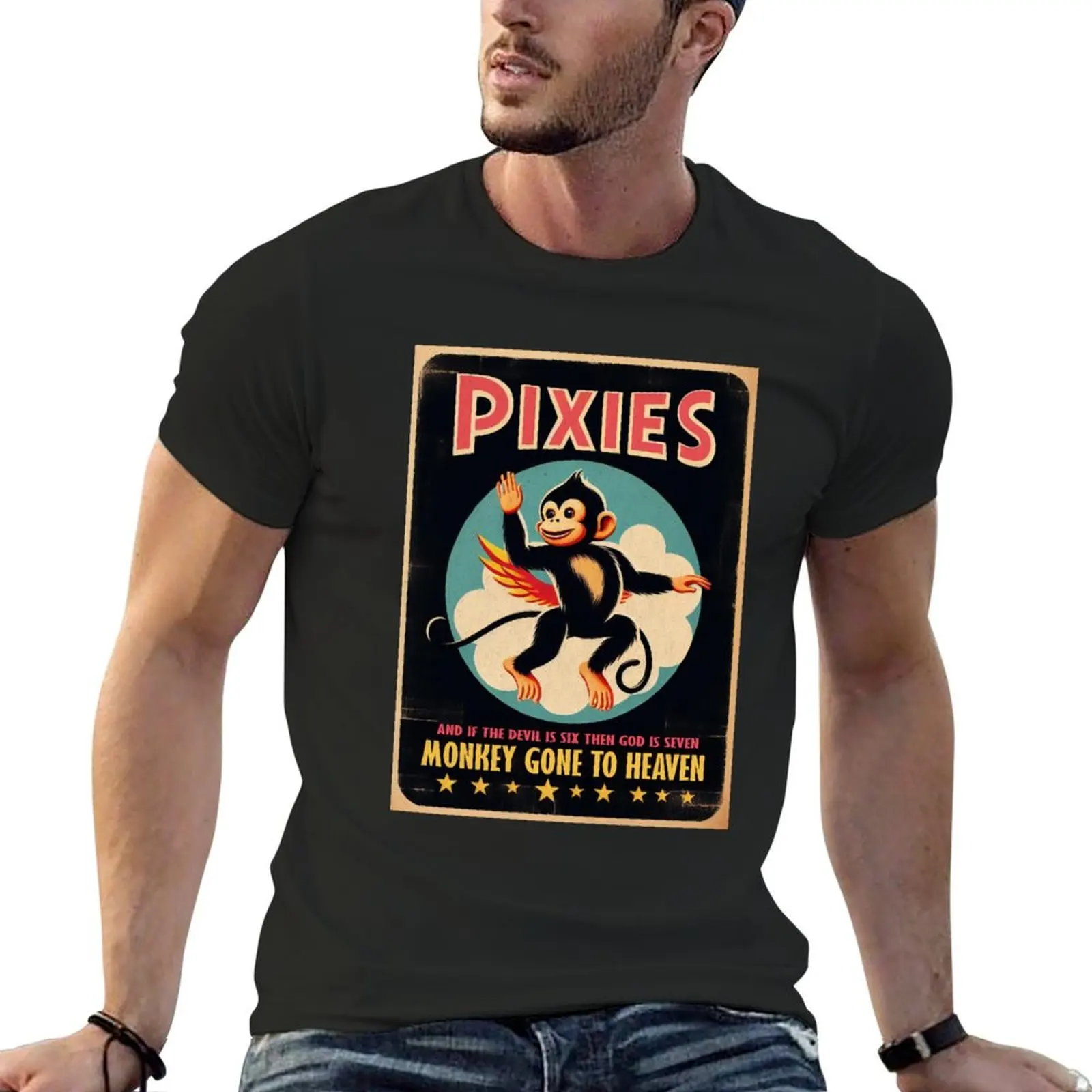 

Pixies Monkey Gone to Heaven T-Shirt vintage t shirts boys animal print shirts men graphic