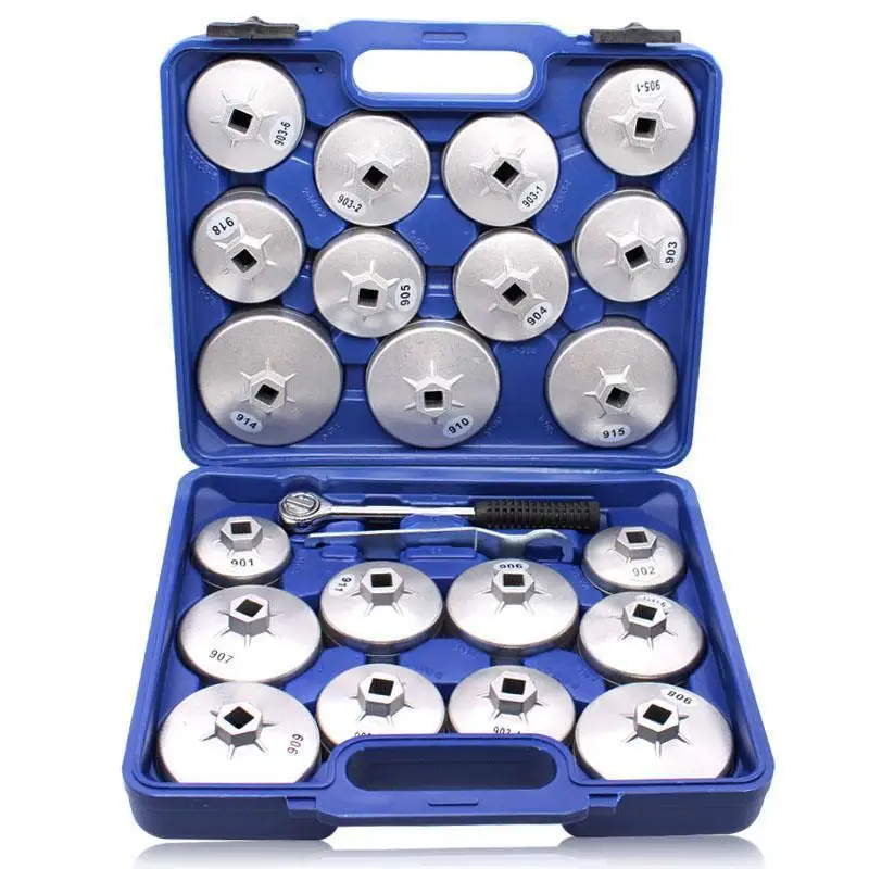 23pcs/set Filter Remover Cap Type Oil Filter Wrench Bowl Cap Type Ball Head Machine Filter Wrench Mobile Oil Grid Wrench