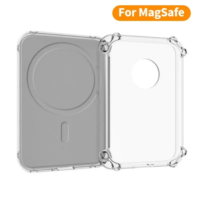 For Apple MagSafe External Battery Transparent Case Shockproof Protective Cover Wireless Magnetic Battery Silicone Case Bumper