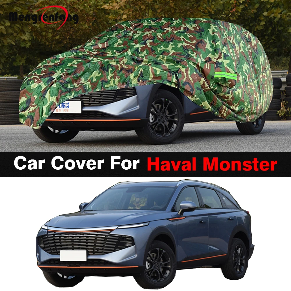 

Full Camouflage Car Cover Outdoor Sun Snow Rain Dust Resistant Waterproof SUV Cover For Haval Shenshou Monster 2021-2024