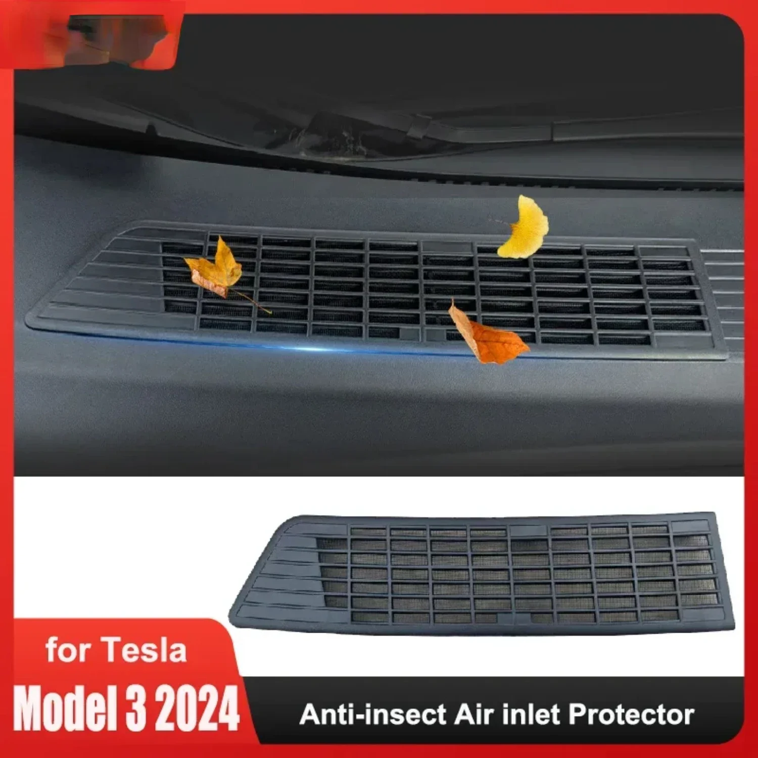 

Highland Model 3 2024 Durable Anti-insect Protective Front Trunk Air Inlet Cover with Fitted Filter Net - Superior Vent Intake G