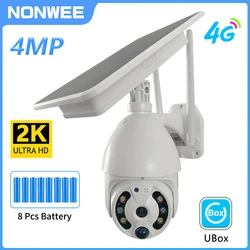 Outdoor Solar Security Camera 3G 4G SIM Card WIFI Rechargeable Battery Powered Video Surveillance 4MP PTZ CCTV PIR Motion Ubox