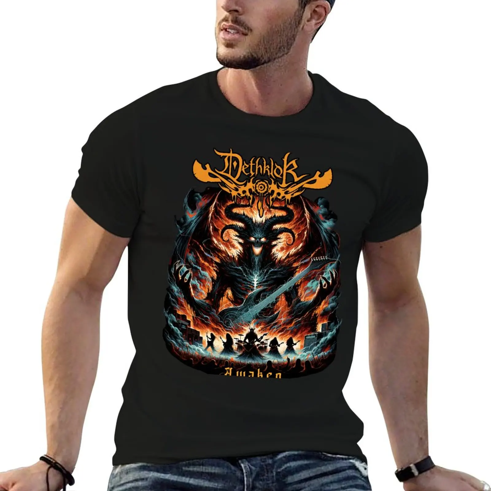 Dethklok Awaken T-Shirt oversized graphic tee summer tops plus size tops mens graphic t-shirts anime