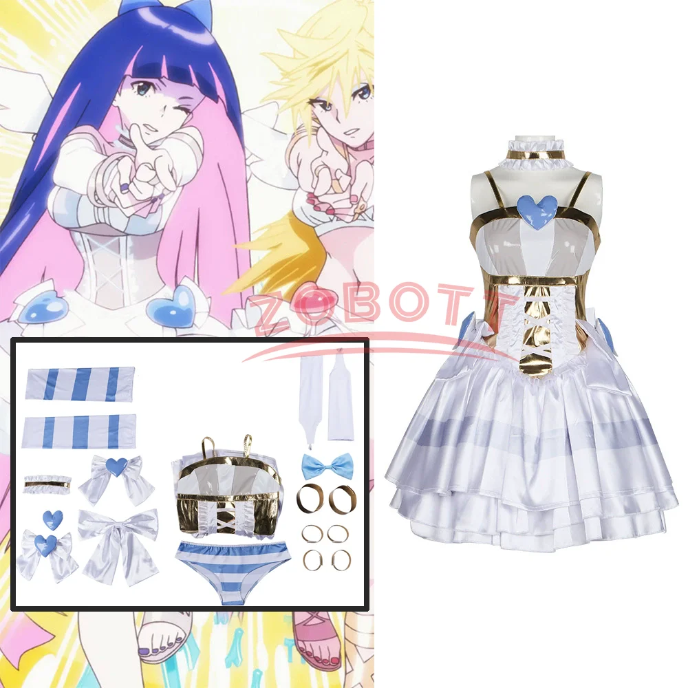 

Anime Panty & Stocking with Garterbelt Stocking Anarchy Cosplay Costume Lolita Fancy Dress Angel Gown Halloween Party cos Outfit