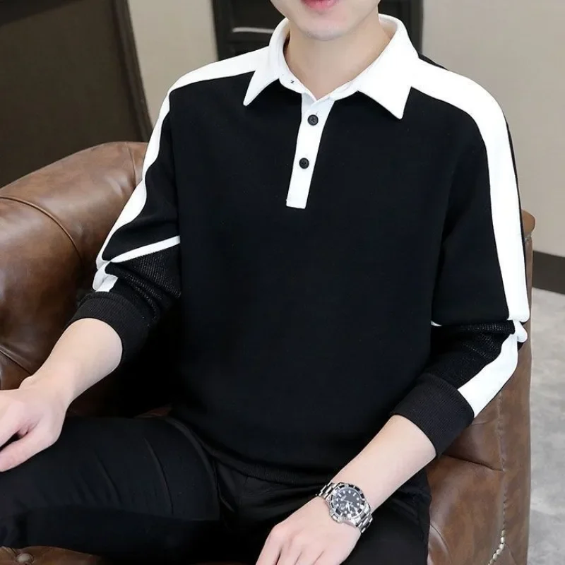 Baggy Pullover New Korean Autumn Mens Polo Shirts Designer Xl Fashion Trends 2024 Streetwear Tops High Brand Male Sweatshirts image 3