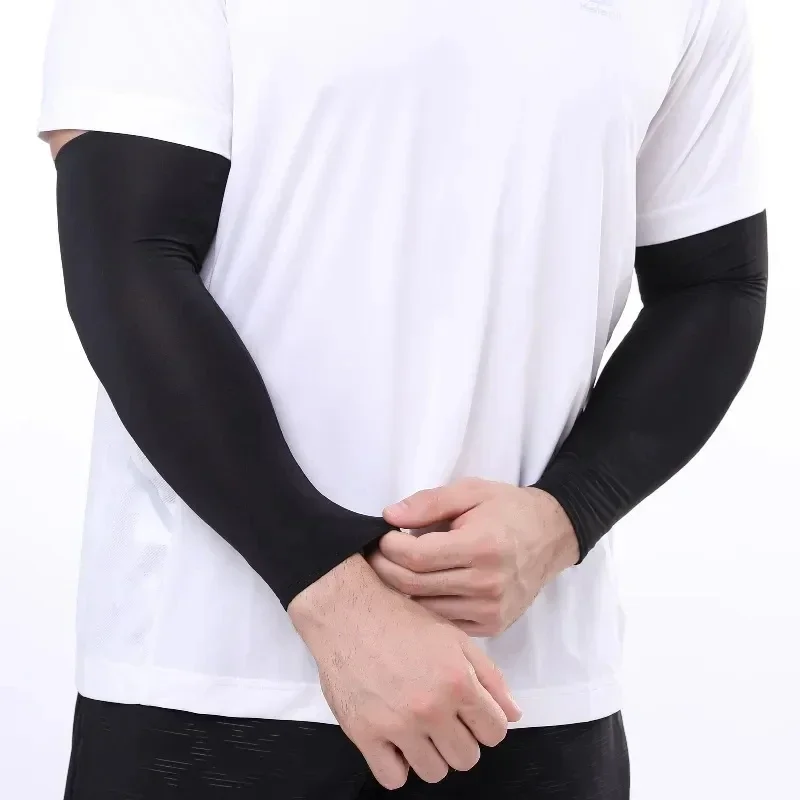 Calentadores de brazo para correr, Golf y ciclismo, protección solar UV, calentador de refrigeración, manga larga, 1 par