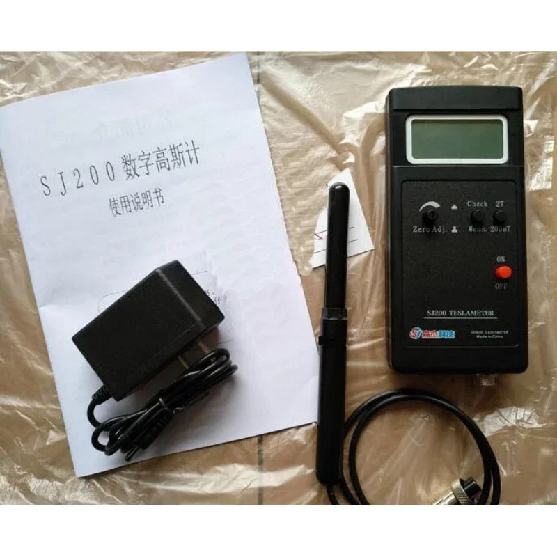 

SJ200 Digital Gauss Meter Static Magnetic Field Tesla Tester 0-200Mt-2000mT with Adapter