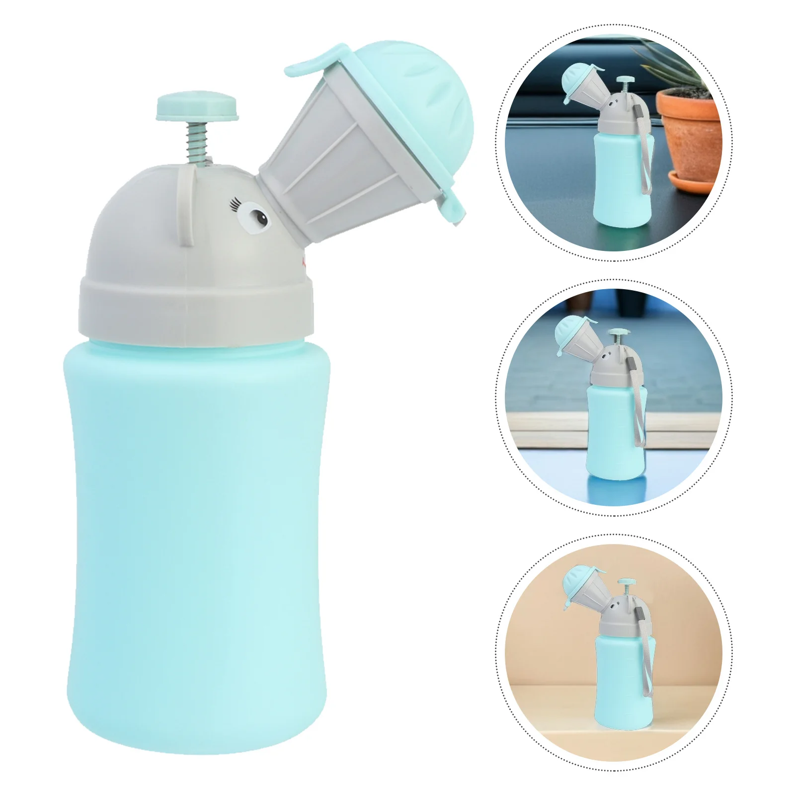 قطعة واحدة من قعادة السيارة للأطفال، زجاجة مبولة محمولة خفيفة الوزن، مرحاض طوارئ صغير الحجم، تصميم كرتوني جميل، مرحاض سيارة #1