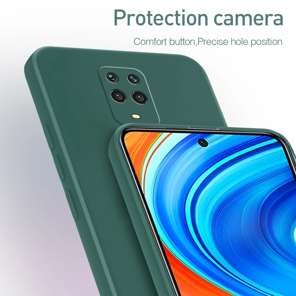 Luxe Originele Vloeibare Siliconen Matte Case voor Xiaomi Redmi Note 9 Pro Max 9 S 9 T Note 9 pro Leuke Camera Beschermende Dunne Achterkant