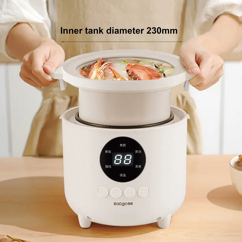 1.8L Electric Cooking Pot Home Ceramic 12h Appointment Electric Stew Pot Non-stick Rice Cooker Auto Keep Warm Pot Multi-function