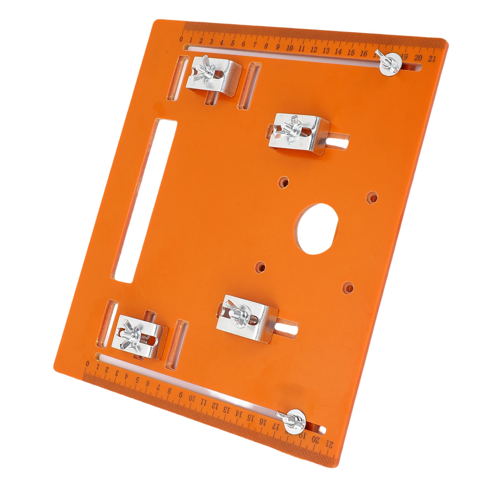 Circular Saw Base Plate 28x25cm Router Table Insert Plate with Clear Scale Markings for Woodworking Circular Saw Bottom Plate
