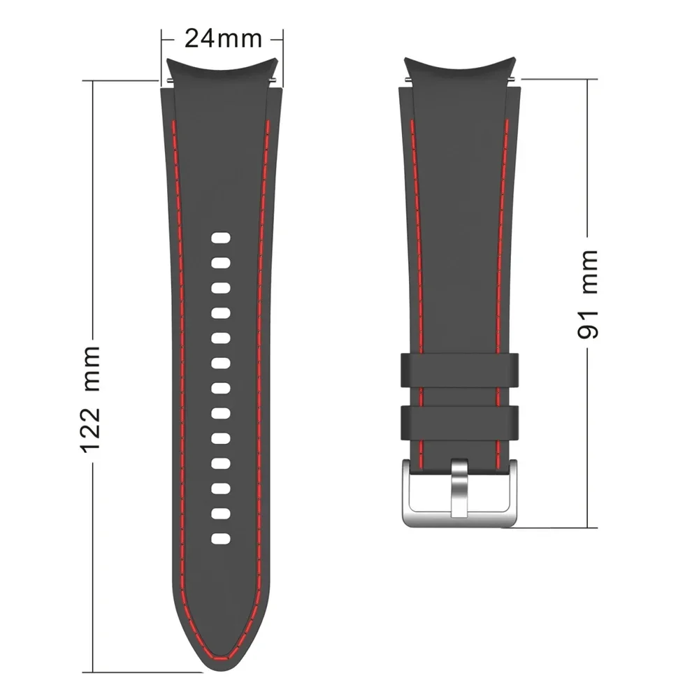 Silicone Watchband For Samsung Watch 4 5 6 Strap 40mm 44mm Watch 6 4 Classic 42mm 46mm Bracelet For Galaxy Watch 5 Pro 45mm Band