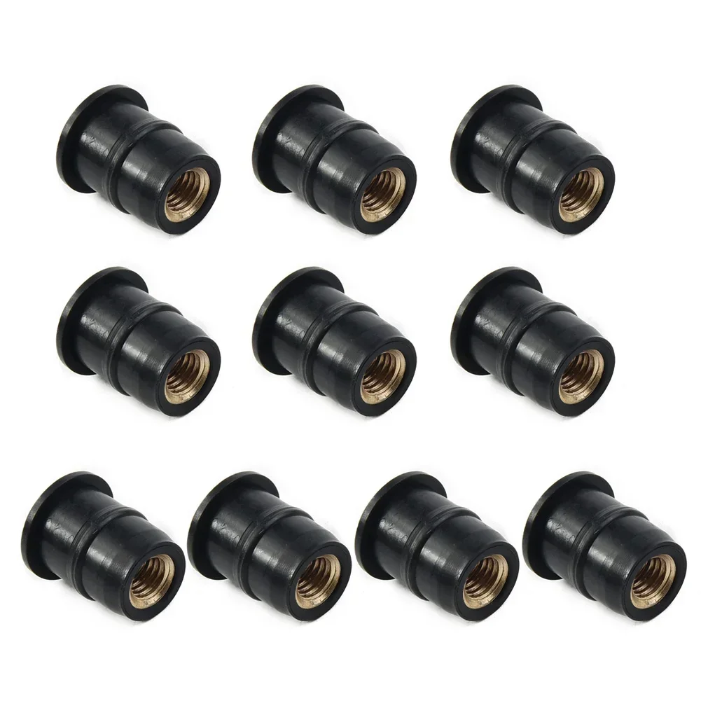 10PCS Universal M5 Rubber Nuts Motorcycle Windscreen Windshield Bolts Screws Nut Fastener Rubber Brass Motorcycle Accessories