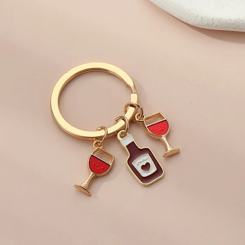 Red Wine and Beer Keychain Pendant Keyrings gift for Isuzu ASCENDER D-MAX PANTHER