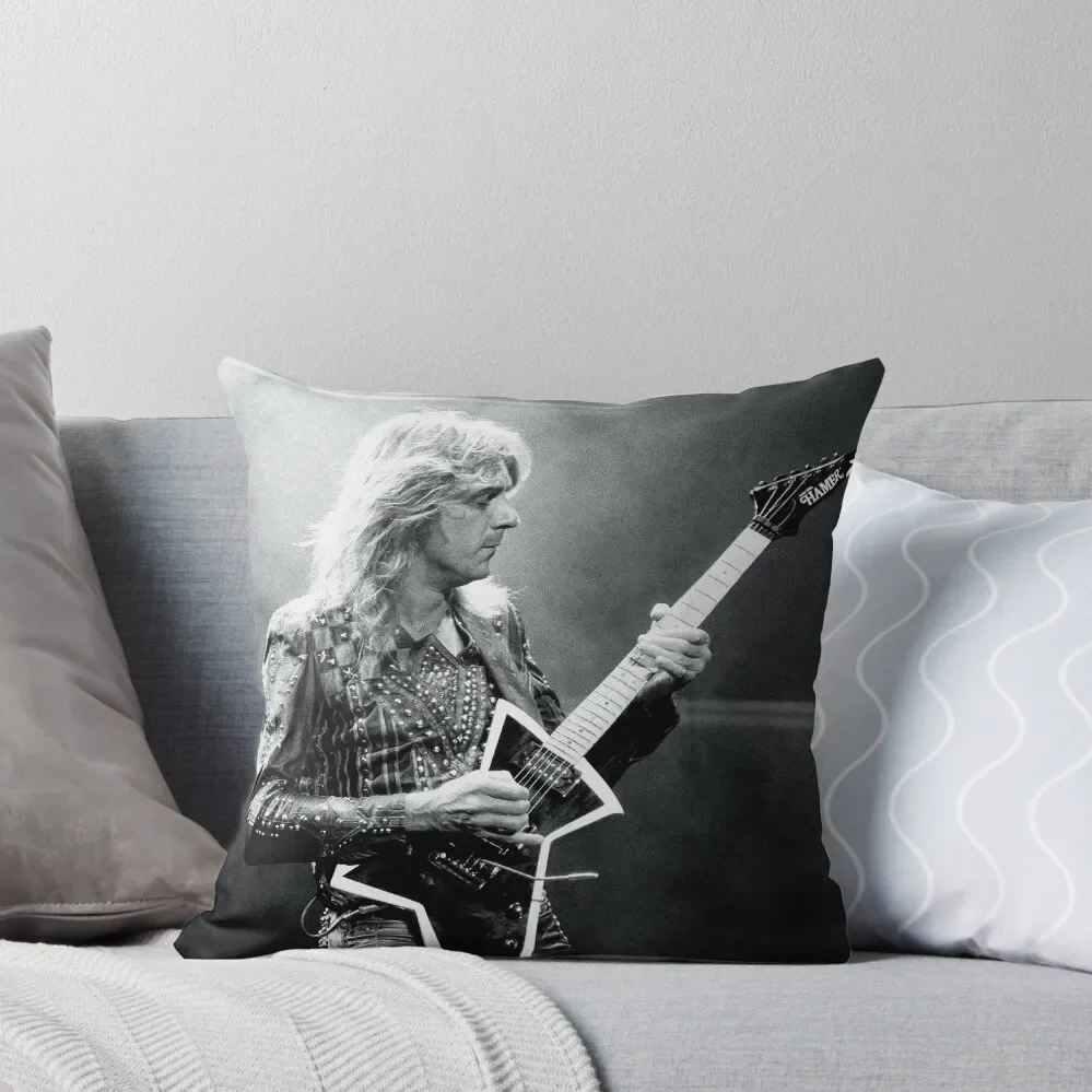 

Glen Tipton - Judas Priest - BW Photograph Throw Pillow Couch Pillows Plaid Sofa Couch Cushions Ornamental Pillow pillow