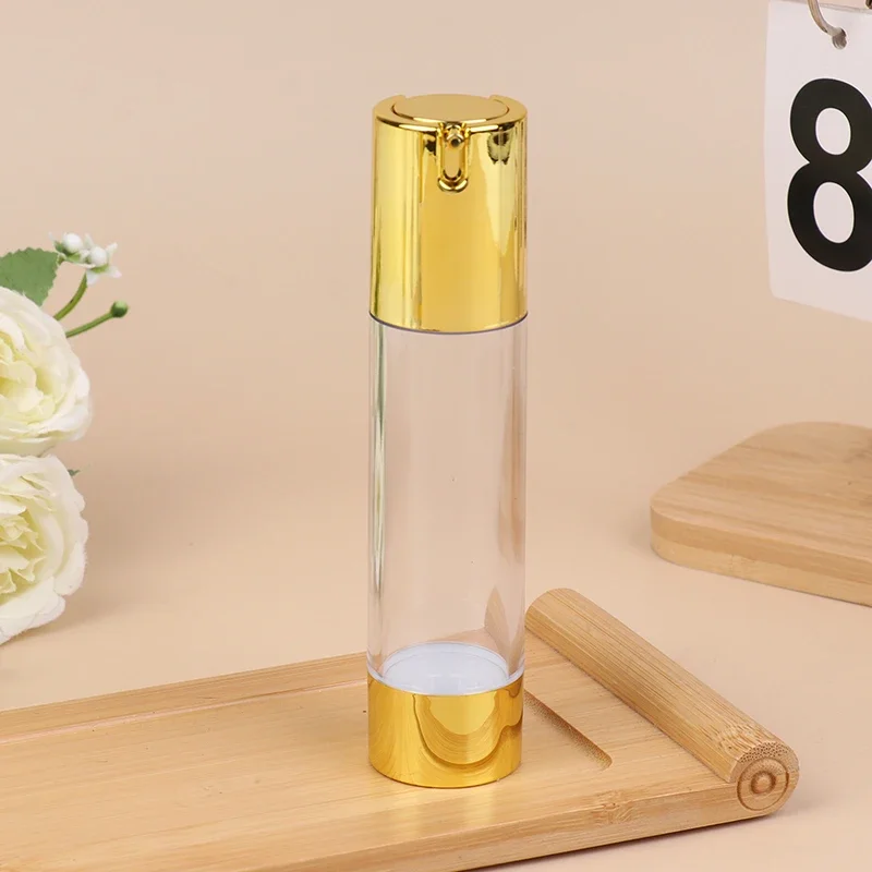 1 Buah 15/30/50Ml Botol Pompa Pengap Kosong Mewah Mini Portabel Dispenser Kontainer Perjalanan Perawatan Lotion Kosmetik Vakum