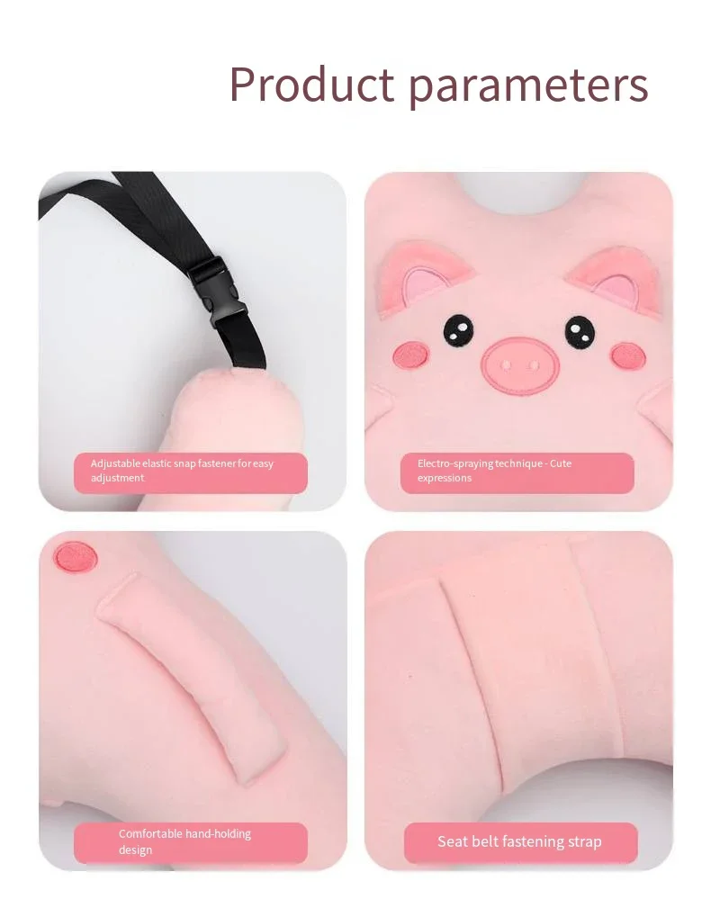 Hochwertiges, niedliches Kinder-Autokopfstützen- und Lendenkissen im Cartoon-Design, abnehmbares, atmungsaktives Kissen für Autoreisen – Detail 10