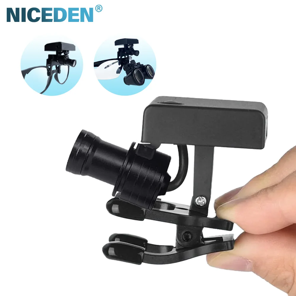 NICEDEN Dental 5W Wireless LED Headlight With Clip Portable Binocular Light For Dentist Loupe Lab Medical Magnifier