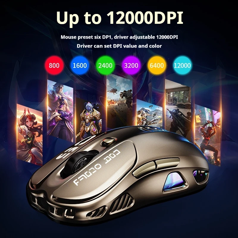 Az57 Wireless Mouse Three Mode Rgb Light Effects Compatible Multiple Systems Ergonomic Feel Smooth Long-Lasting Battery Mouse