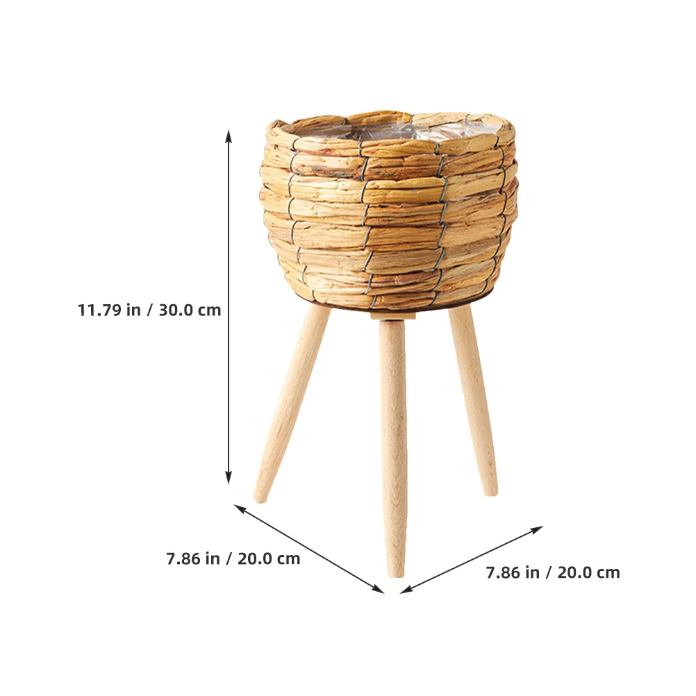 

Woven Plant Basket Delicate Grass Rustic Flower Pot Holder Natural Texture Multi-Use Indoor Outdoor Home Decoration Planter
