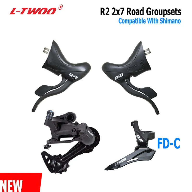 LTWOO R2 7v Road Bicycle Transmission A070 2X7s Front And Rear derailleur Road Bike Gear Lever 2x7 Speed Brake Gear Lever 14v