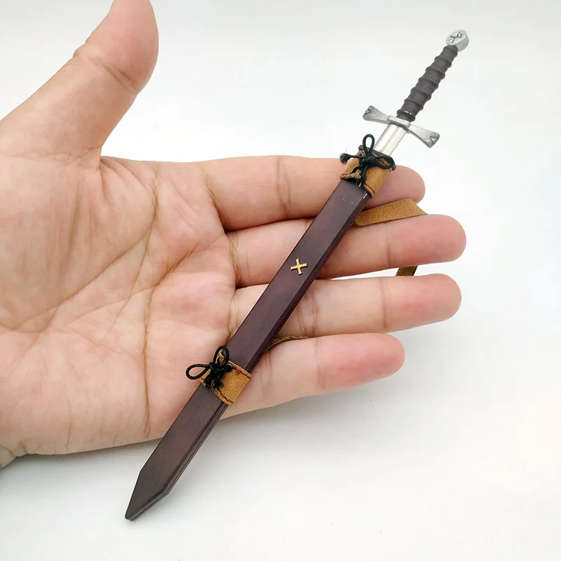 1/6 Scale Action Figure Alloy Sword with Plastic Scabbard Weapon Model for 12in Action Scene Toys