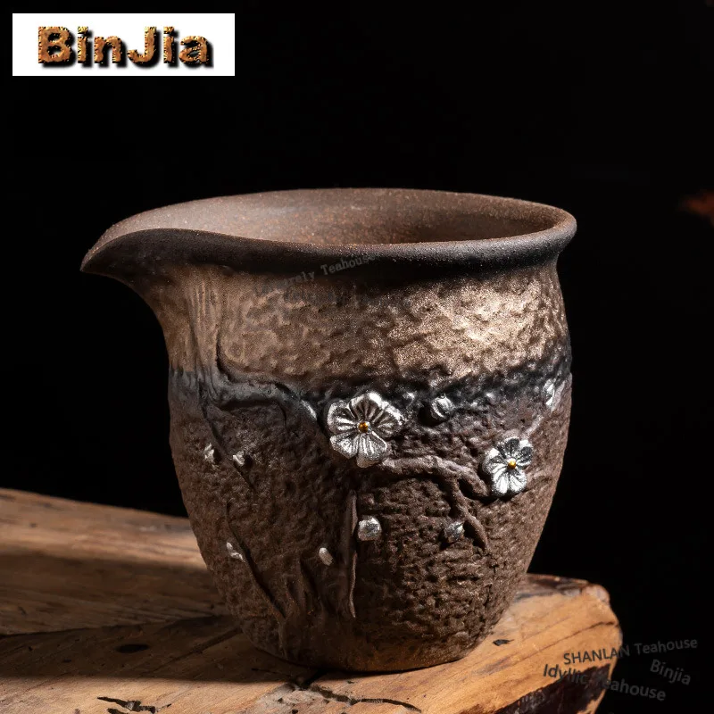 

280ml Gilt Kiln Change Tea Pitcher Pour Tea Cha Hai Dispenser Justice Cup White Tea Fair Mug Tea Services Decoration Accessories