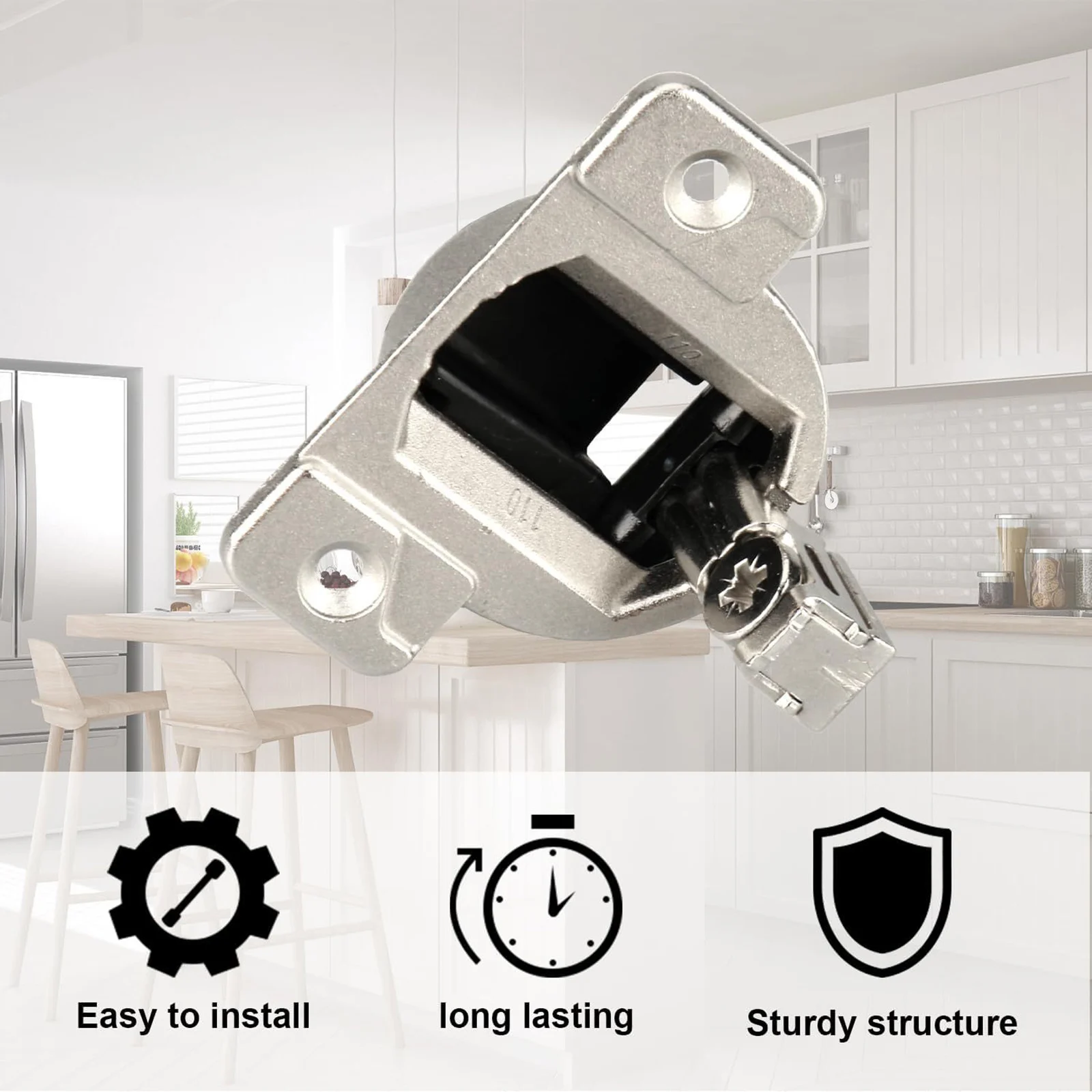 

110 Degree Hinge Replacement 33mm Compact Cabinet Door Hardware Durable Stainless Steel for Cabinet