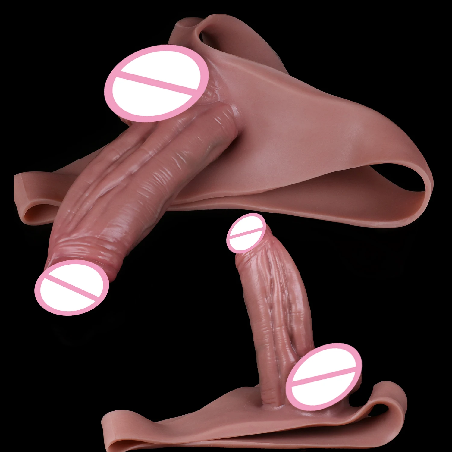 FAAK Silicone Panties large penis sleeve Silicone Realistic Hollow Dildo with Briefs cock enlargement&extender Sex toys For Men