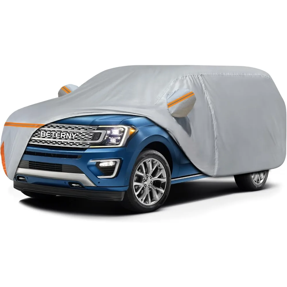 

Waterproof All-Weather Car Cover with Door Zipper for Ford Expedition/Lincoln Navigator SWB, Gray