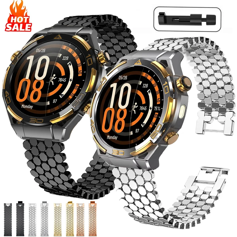 22mm Fish Scale Metal Watch Band For Blackview W90 Pro Stainless Steel Strap For Blackview W50 W50 Pro W80 Pro W70 Pro/W60/X20